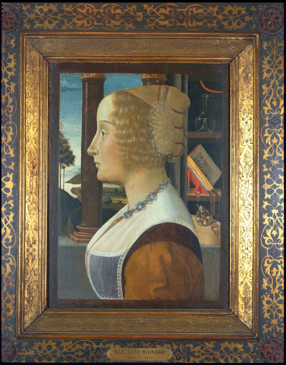 一个女人的肖像，c.1490（面板上的蛋彩画） 作者 多梅尼科·吉兰达约（Domenico Ghirlandaio）