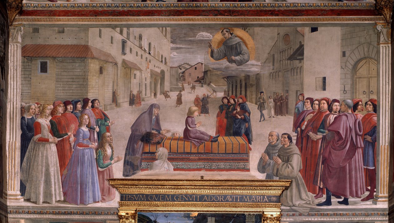 圣弗朗西斯的男孩复活（壁画 作者 多梅尼科·吉兰达约（Domenico Ghirlandaio）