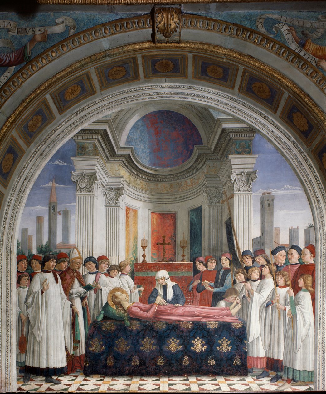 圣菲娜的葬礼 - 壁画 作者 多梅尼科·吉兰达约（Domenico Ghirlandaio）