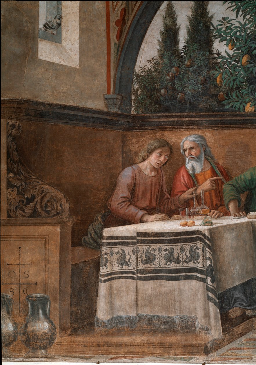 最后的晚餐。细节。(壁画 作者 多梅尼科·吉兰达约（Domenico Ghirlandaio）