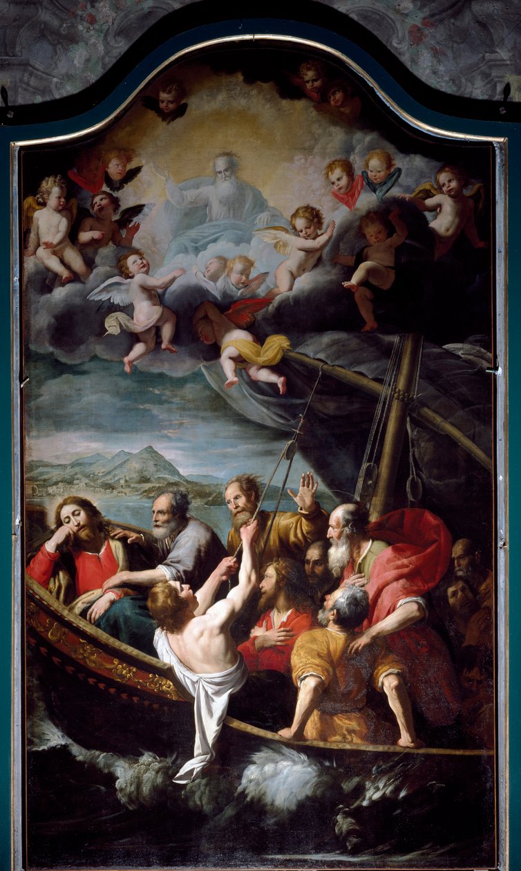 圣尼古拉斯平息了风暴。 Domenico Fiasella dit il Sarzana (1589-1669) Sestri Ponente，Santa Maria dell