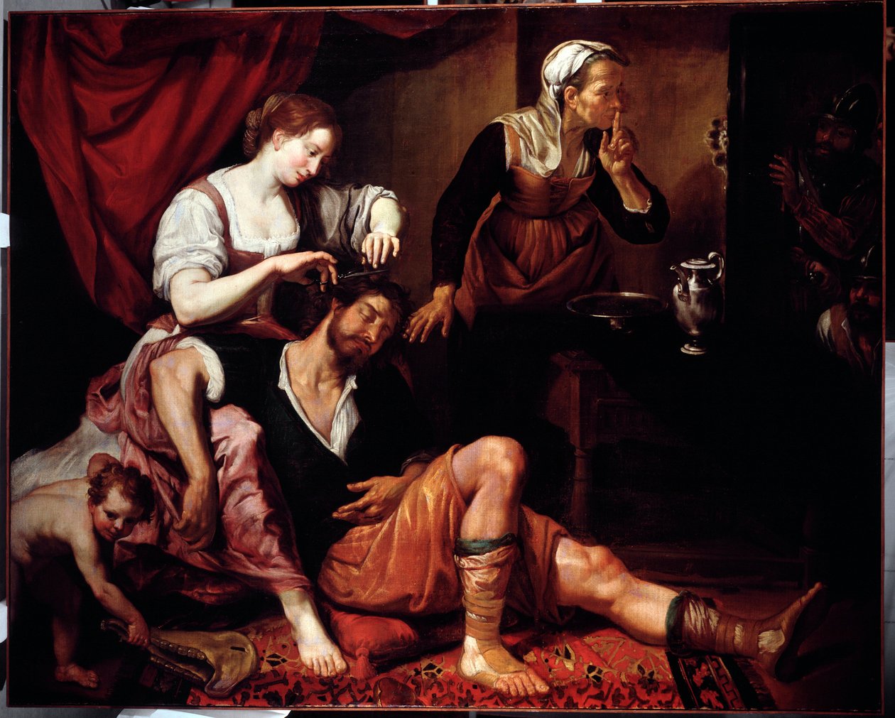 Samson and Dalila (Samson and Delilah) Domenico Fiasella dit il Sarzana (1589-1669) 绘画，17 世纪 Genes，Musei di Strada Nuova（原 Palazzo Bianco） 作者 多梅尼科·伊尔·萨尔扎纳·菲亚塞拉