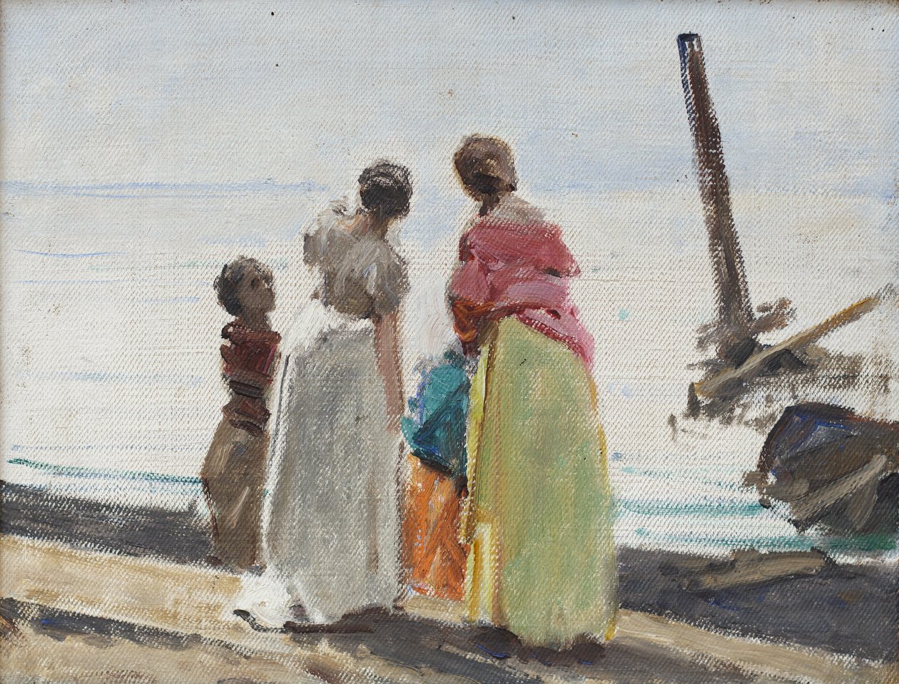 海滩上的人物（布面油画） 作者 多梅尼科·莫雷利（Domenico Morelli）