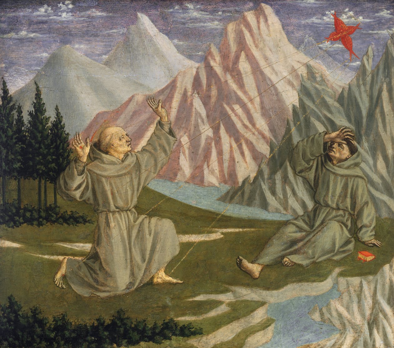圣方济各接受圣痕，约1445-1450。 作者 多梅尼科（Domenico Veneziano）