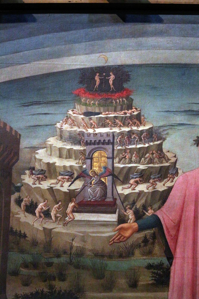 意大利语  La Divina Commedia di Dante 但丁-阿利吉耶里与佛罗伦萨和《神曲》的境界（地狱、炼狱、天堂） 作者 多米尼克·米歇里诺