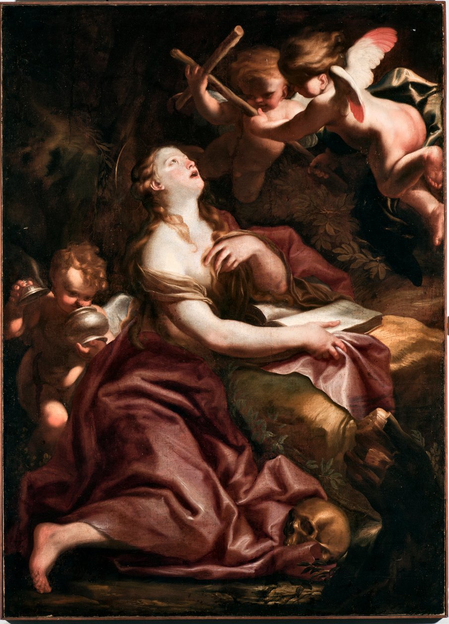 Saint Mary Magdalene (Mary-Magdalene) Painting by Domenico Piola (1627-1703), Genes Musei di Strada Nuova (inv n PB 290) 作者 多梅尼科·皮奥拉