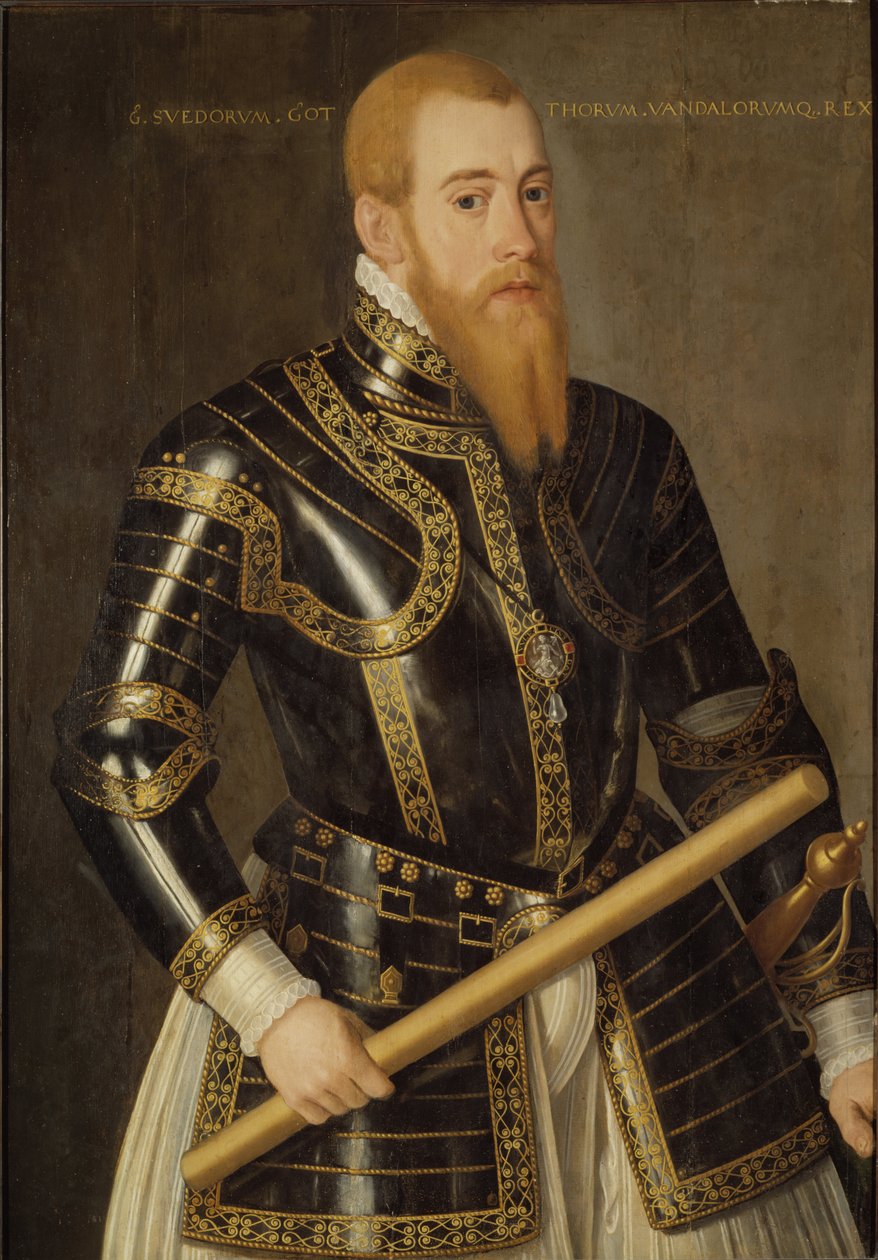 埃里克十四世--瑞典国王埃里克十四世(1533-1577)的肖像，作者Verwilt，Domenicus(活跃于1544-1566)。木材上的油彩。尺寸：98x69厘米。斯德哥尔摩国家博物馆 作者 多梅尼库斯·维尔威尔特（Domenicus Verwilt）
