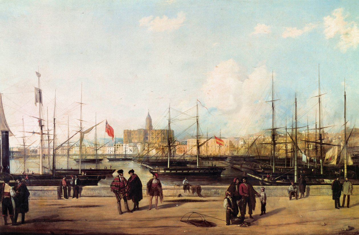 View of the port of Malaga, Spain 作者 多明戈·加列戈和阿尔瓦雷斯