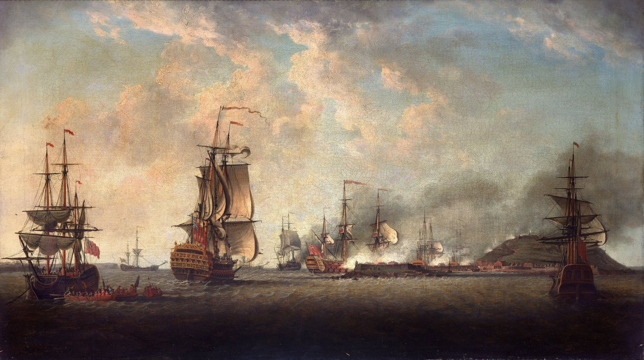 1758 年 12 月 29 日，达喀尔外海，英军袭击戈雷要塞 作者 多米尼克·塞雷
