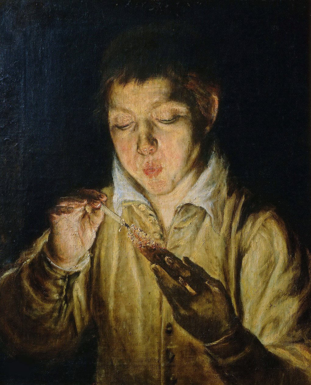 El Soplón男孩对着锥子吹气，约1571-1572年。 作者 多米尼科斯·塞奥托科普洛斯