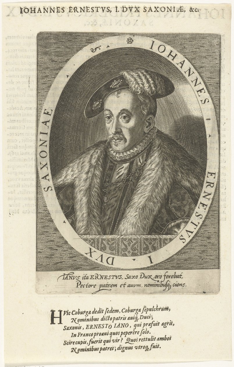 约翰·欧内斯特（John Ernest）1521-1553，萨克森-科堡公爵，1601年 作者 多米尼库斯或Custodis Custos