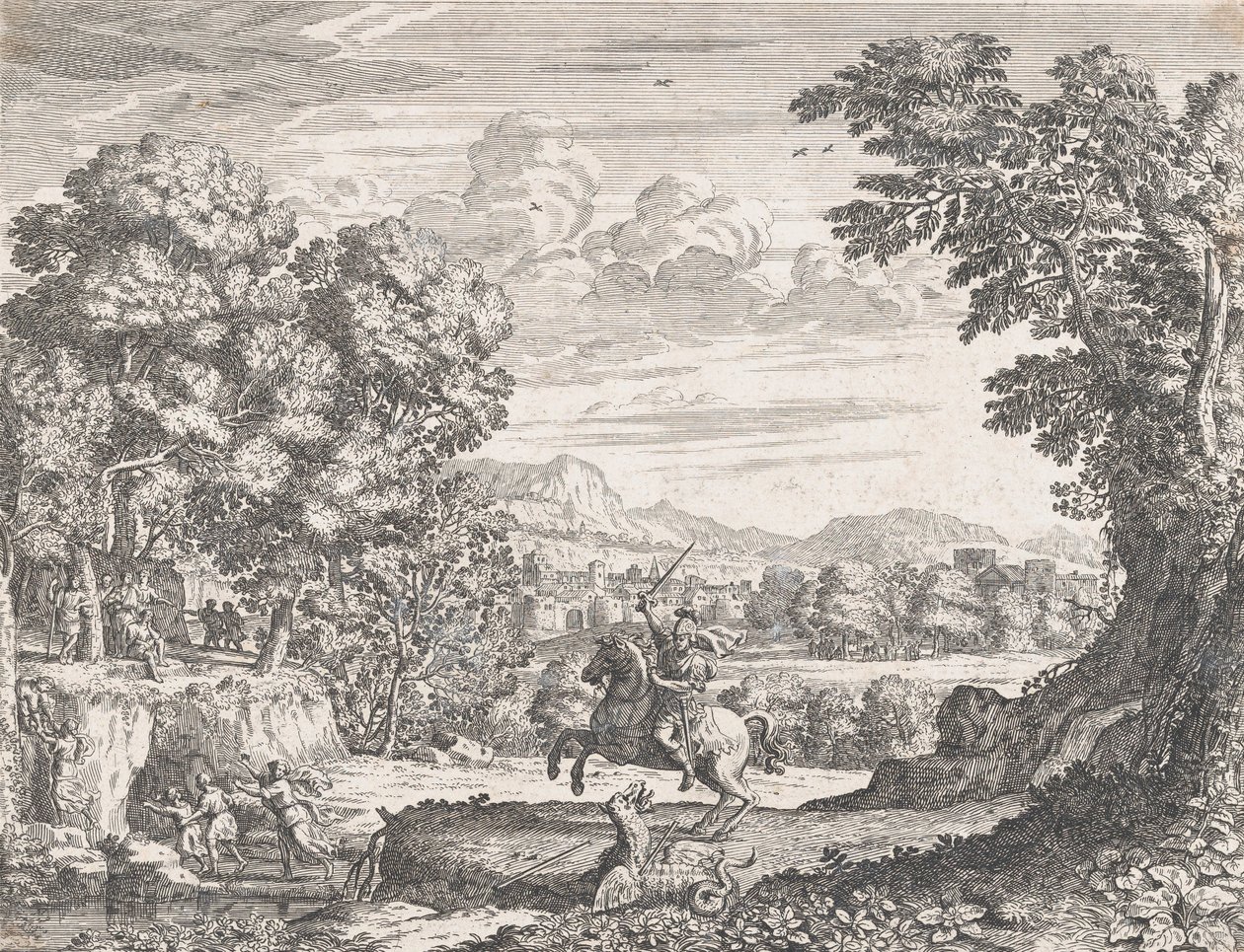 贝勒罗丰战胜奇美拉》，1668年。 作者 多米尼克·巴里尔