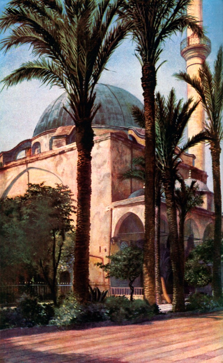 约旦·帕夏（Jezzar Pasha）清真寺，阿克，巴勒斯坦，大约在1930年代 作者 唐纳德·麦克利什