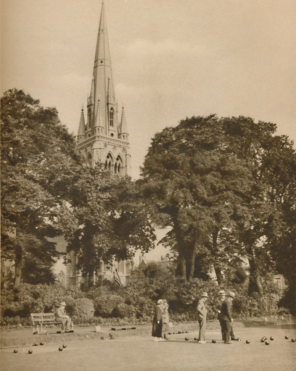 夏季的斯托克·牛顿（Stoke Newington）：c1935年，克利索德公园（Clissold Park）的保龄球场。 作者 唐纳德·麦克利什
