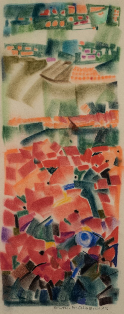 罂粟花，2005 年（天鹅绒纸上的粉彩画） 作者 多纳泰拉·梅洛