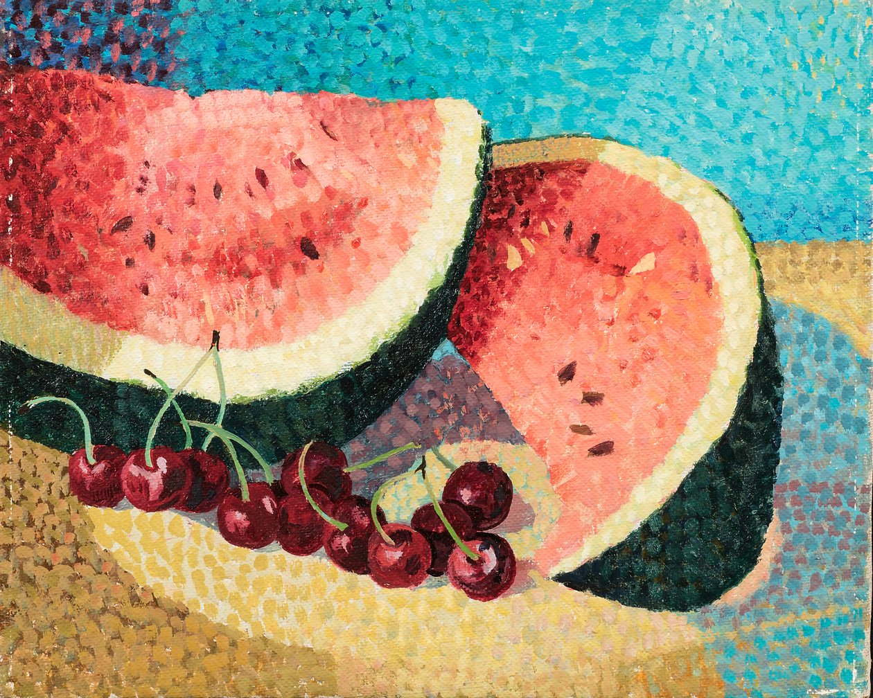 夏天的静物，约 1983 年（布面油画） 作者 多纳泰拉·梅洛