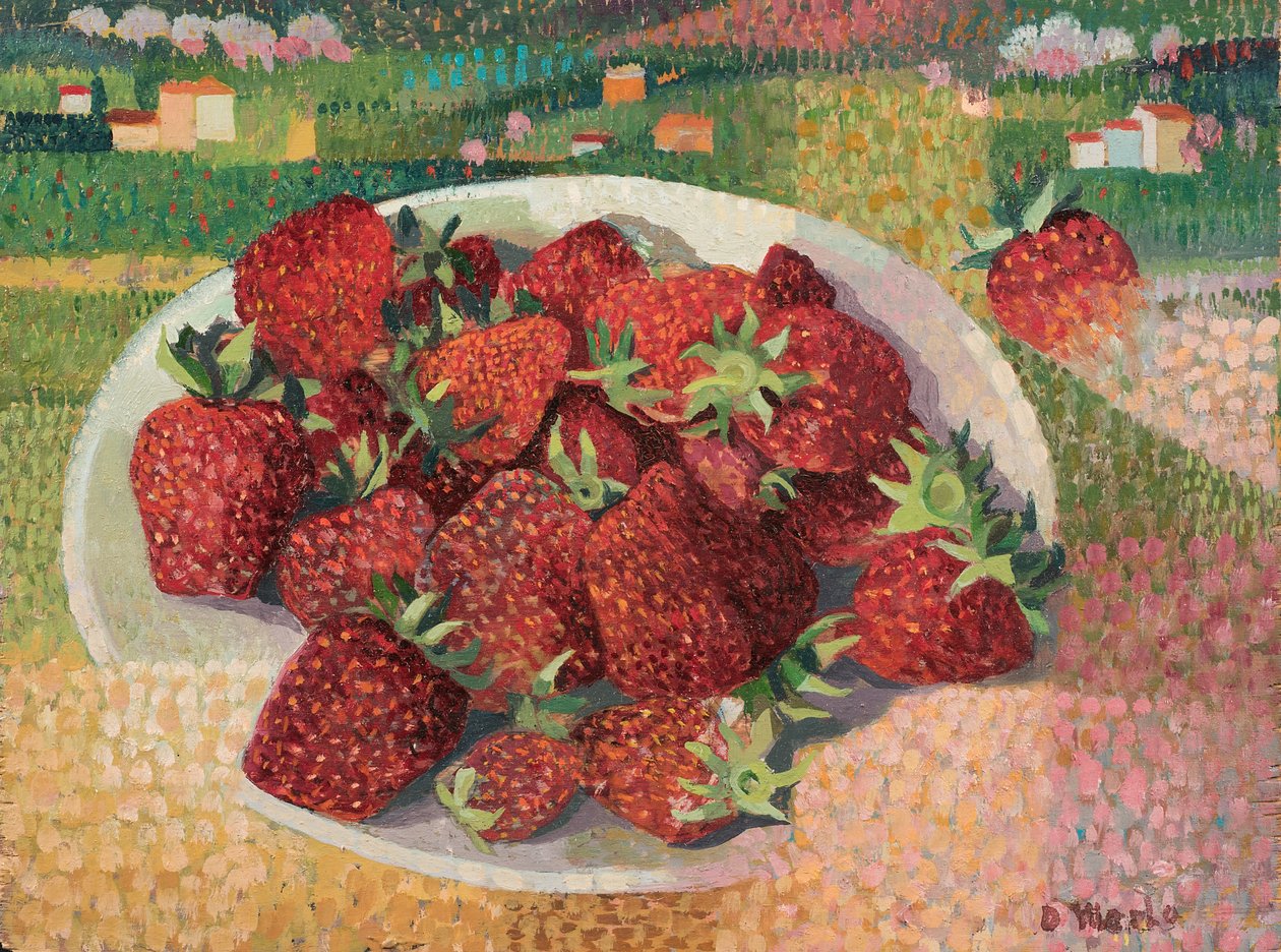 草莓，约 1985 年（木板油画） 作者 多纳泰拉·梅洛