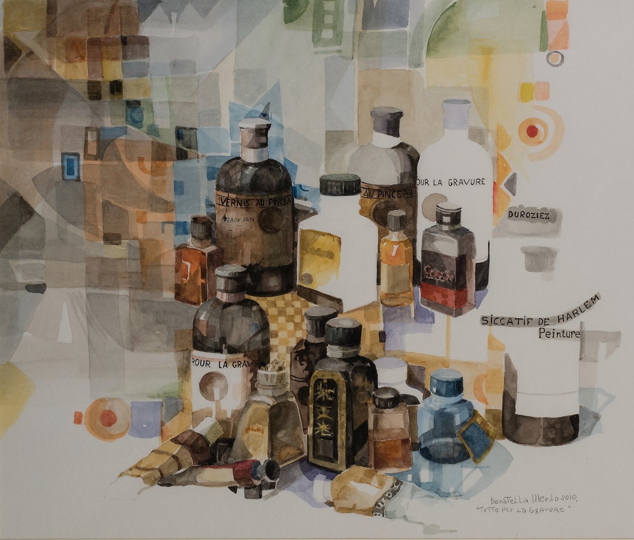 全部用于凹版印刷，2010 年（纸上水彩画） 作者 多纳泰拉·梅洛