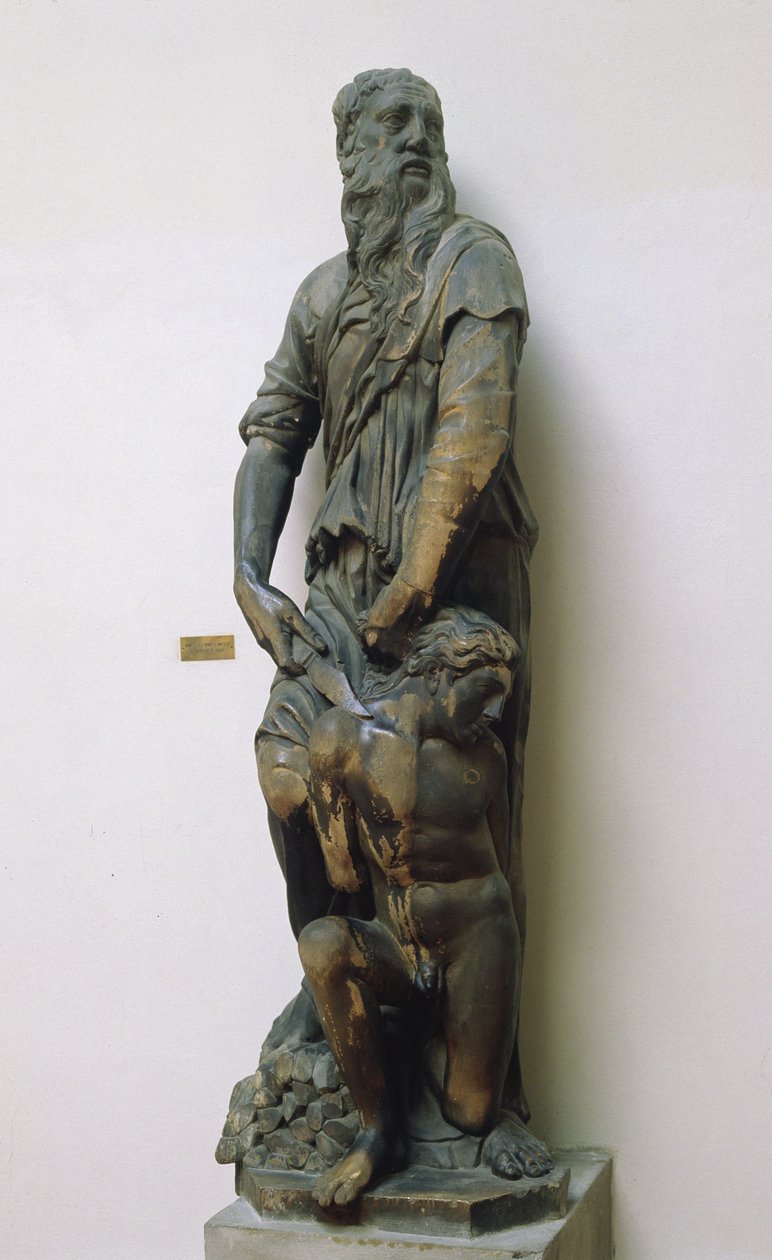 亚伯拉罕和以撒，1421年（镀金大理石） 作者 多纳泰洛