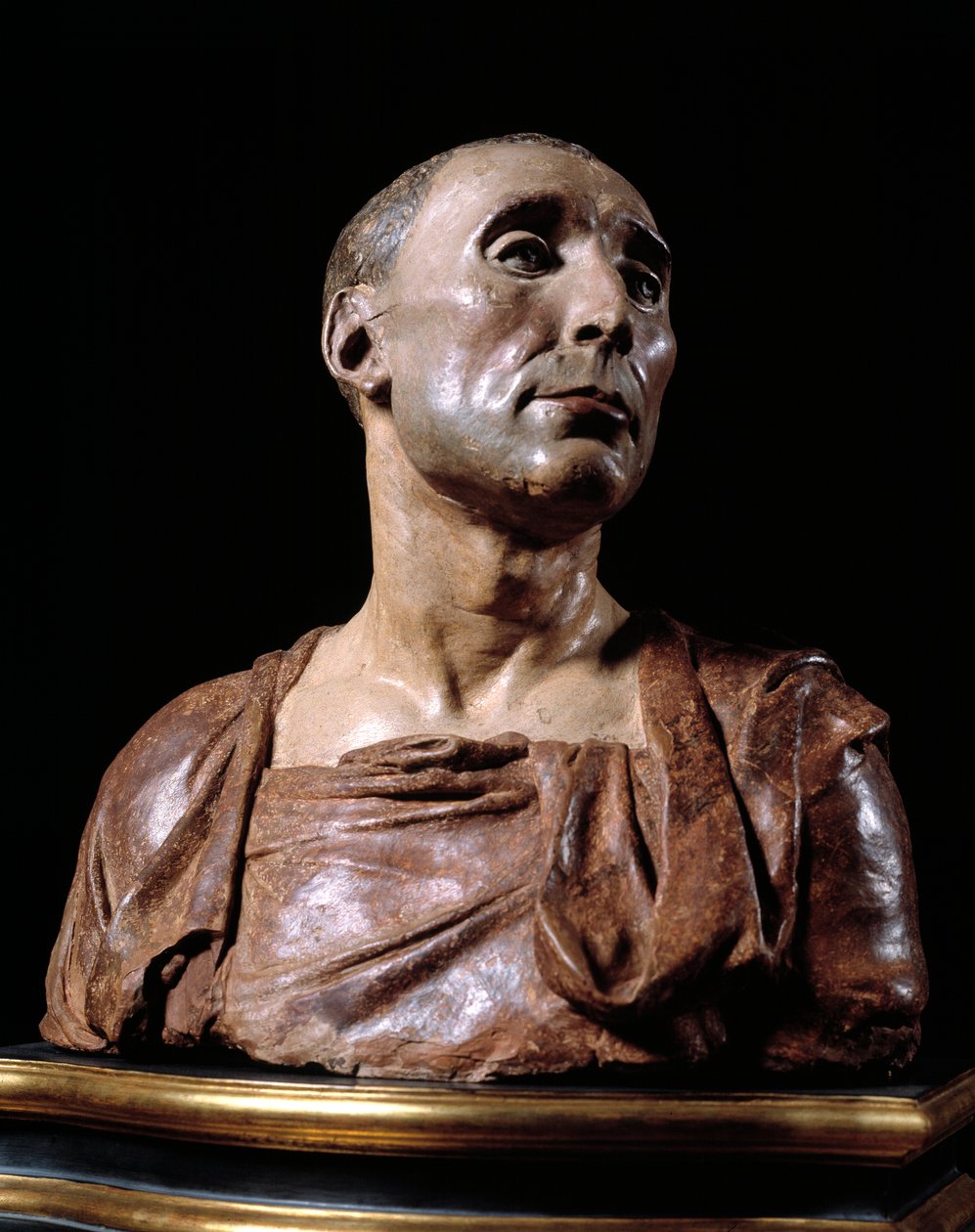 领袖尼科洛-达-乌扎诺（1359-1431）的半身像" 多纳托-德-巴尔迪（Donatello）（1386-1466）的兵马俑雕塑 作者 多纳泰洛