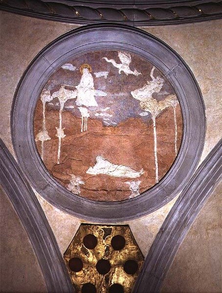 帕特摩斯上的圣约翰》，柱廊奖章，约1425年（石膏）。 作者 多纳泰洛