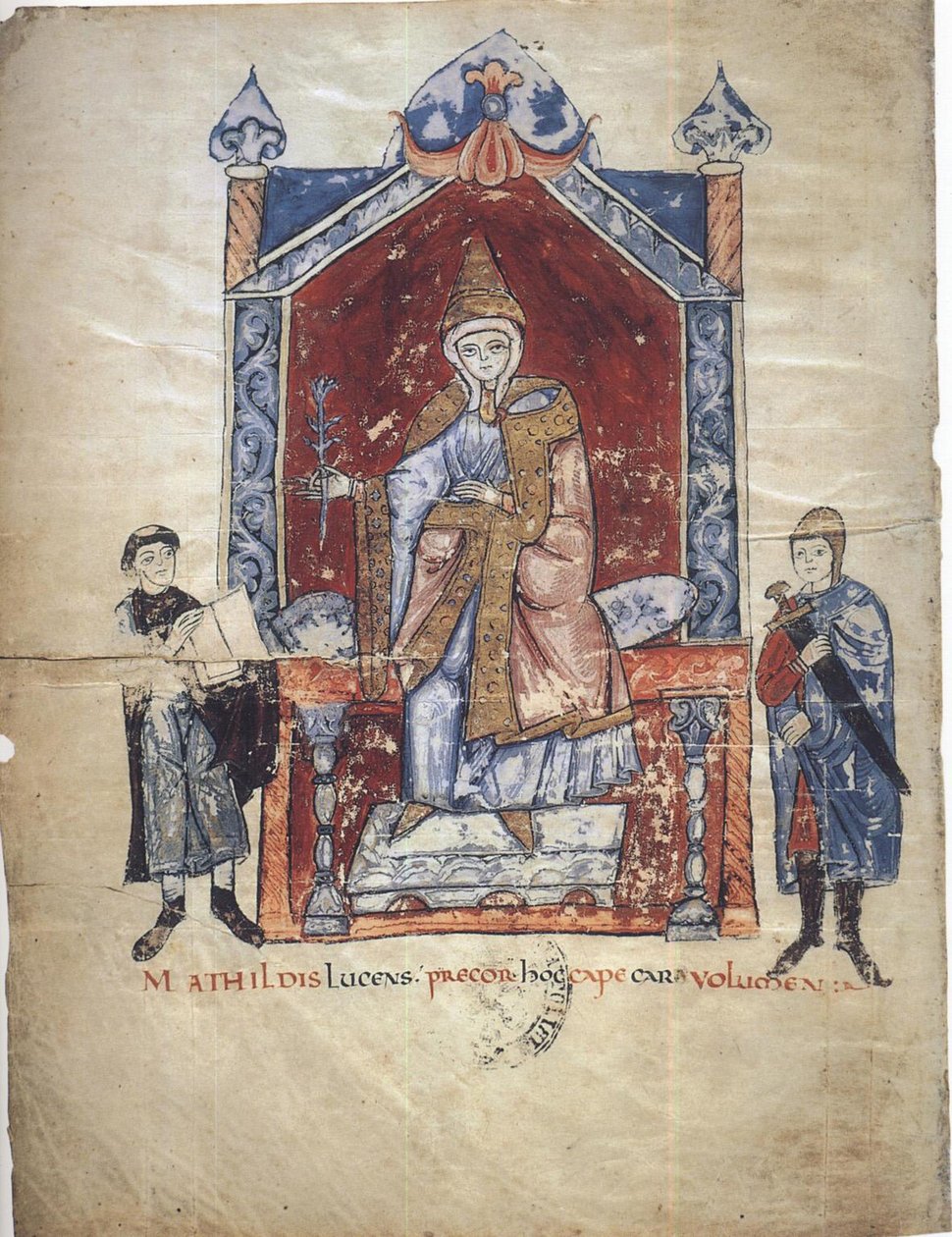 托斯卡纳的玛蒂尔达 来自于Vita Mathildis di Donizone di Canossa, 1111-1115年间 作者 Donizone di Canossa