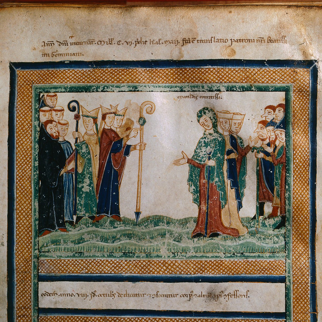 托斯卡纳的玛蒂尔达（Matilda of Tuscany）来自：多尼桑·迪卡诺萨（Donizone di Canossa）的维塔·马蒂利斯（Vita Mathildis），1111年至1115年之间 作者 Donizone di Canossa