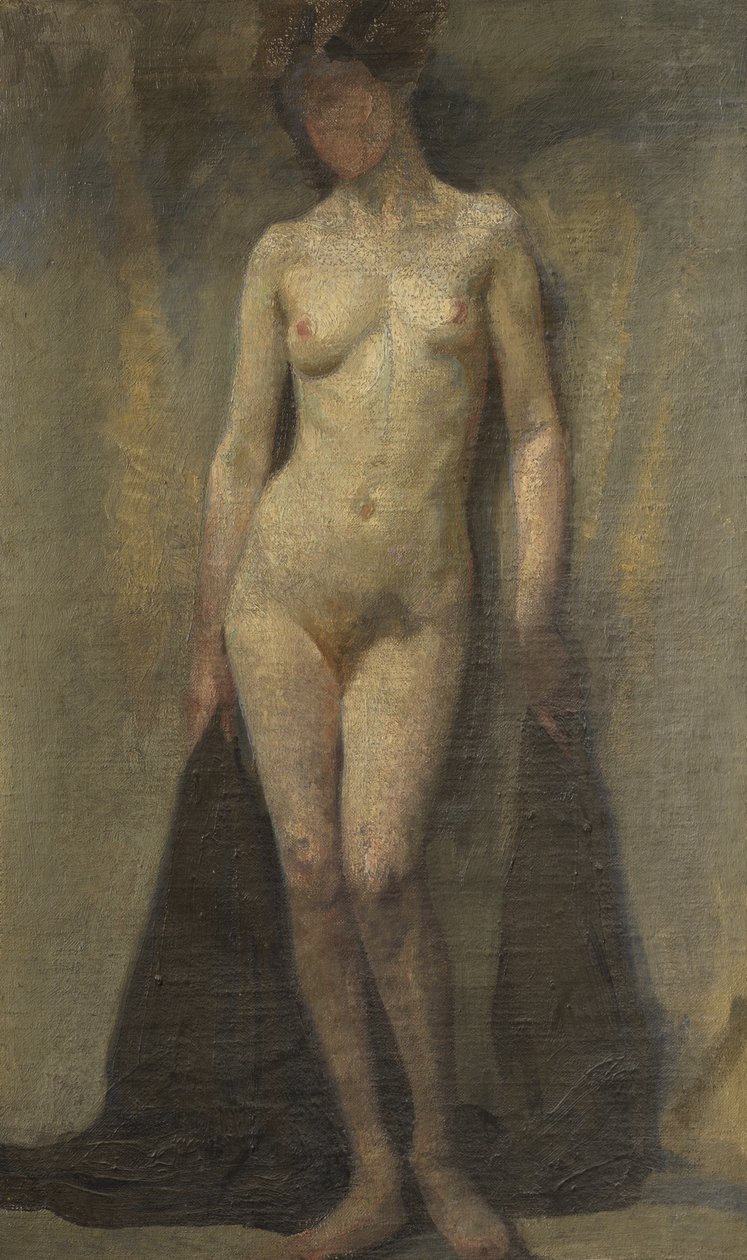 Standing Female Nude (recto), c.1910 (oil on canvas) 作者 多拉（到）卡灵顿