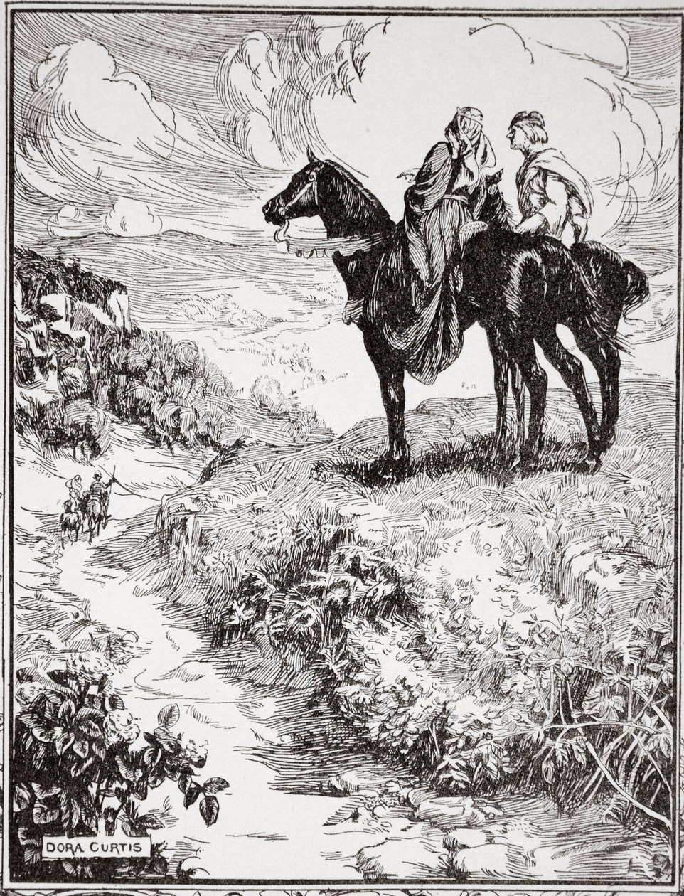 当他们在小林丘上等待时》，1905年。   作者 多拉·柯蒂斯（Dora Curtis）