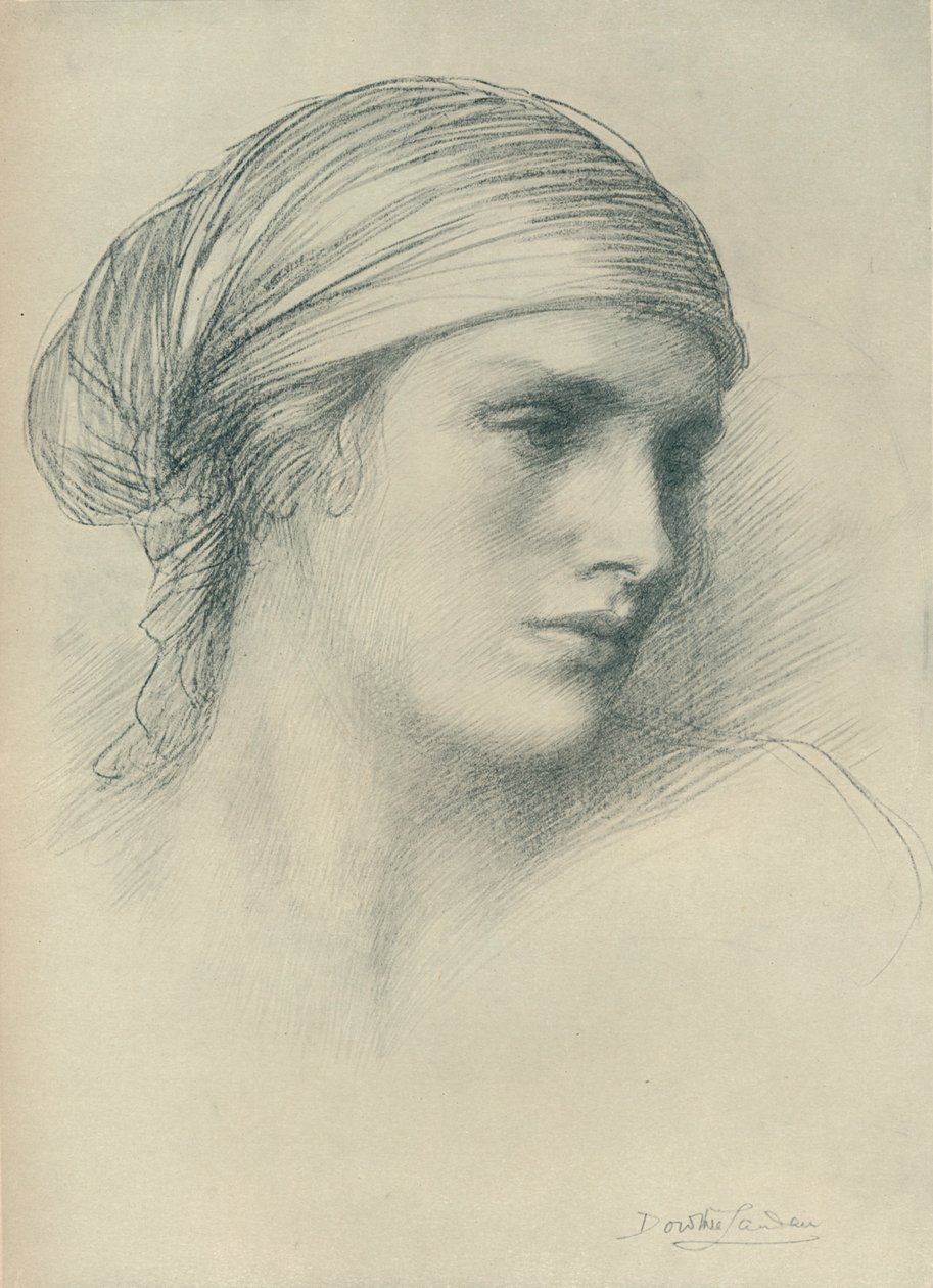 头部研究，c1916 作者 多萝西·兰道（Dorothea Landau）