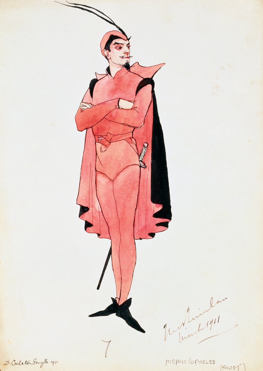 Costume for Mephistopheles in Faust by Charles Gounod, sketch by Carleton Smyth, for performance in 1911, 20th century   1414155   zh       chinese Successfully Translated  Original: Portrait of Paul Gauguin Translat: Portrait of Paul Gauguin 1409259 zh ch 作者 多萝西·卡尔顿·史密斯