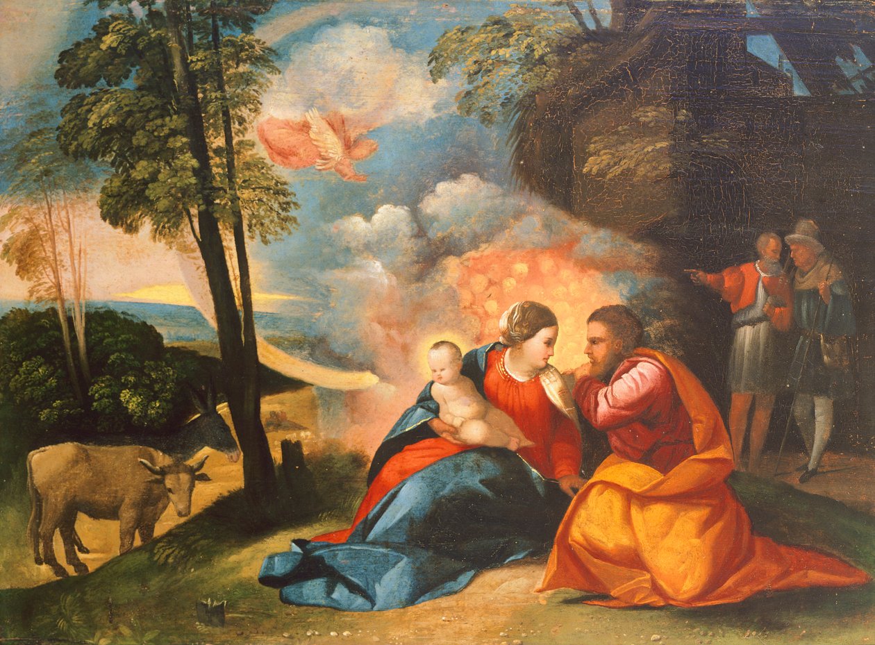 耶稣诞生》，约 1512-1513 年，多索-多西（Dosso Dossi，约 1490-1542 年）创作，油画，39x54 厘米 作者 多索·多西