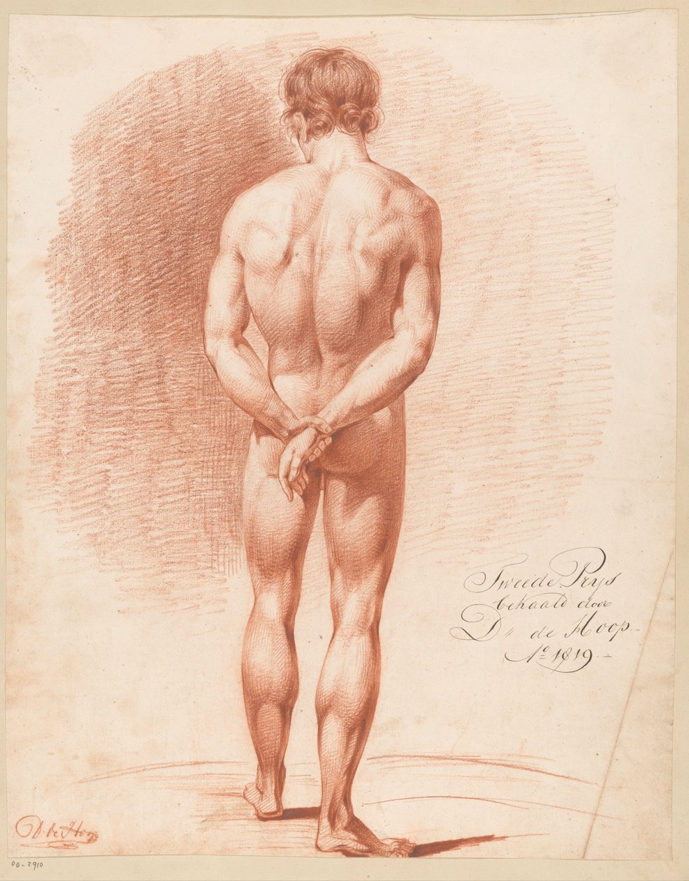 站立的男性裸体，从后面看（二等奖1819） 作者 Douwe de Hoop
