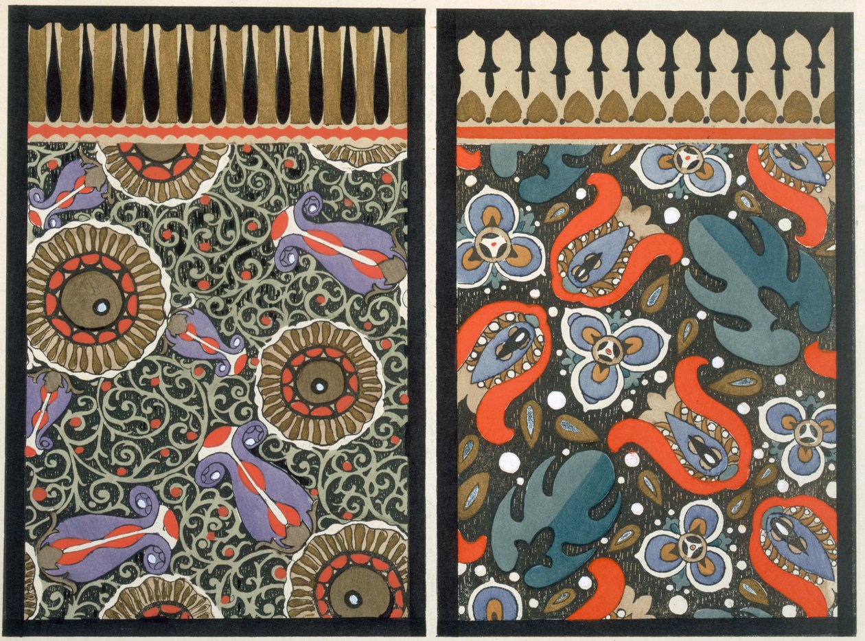 壁纸设计，c.1908（模版印刷） 作者 博士西格尔