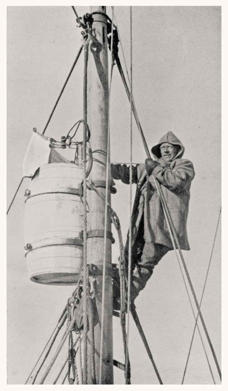指挥官Frank Wild（1873-1939）在Masthead，在1914年至1916年南极耐力探险期间 作者 博士亚历山大·麦克林