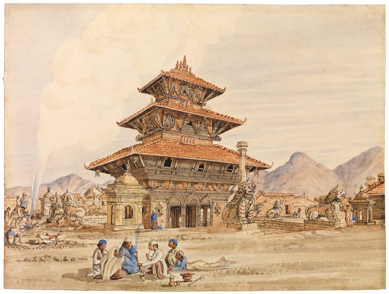 Devi寺，帕坦，尼泊尔，1850年代 作者 博士亨利·安布罗斯·奥尔菲尔德