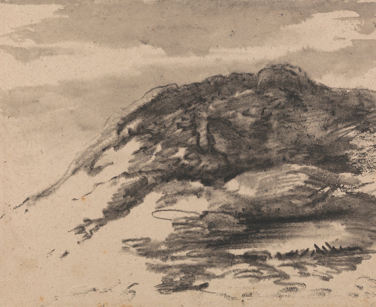 构图灵感来自理查德·威尔逊 (Richard Wilson) 的卡德·伊德里斯 (Cader Idris) 画作 作者 博士托马斯·门罗