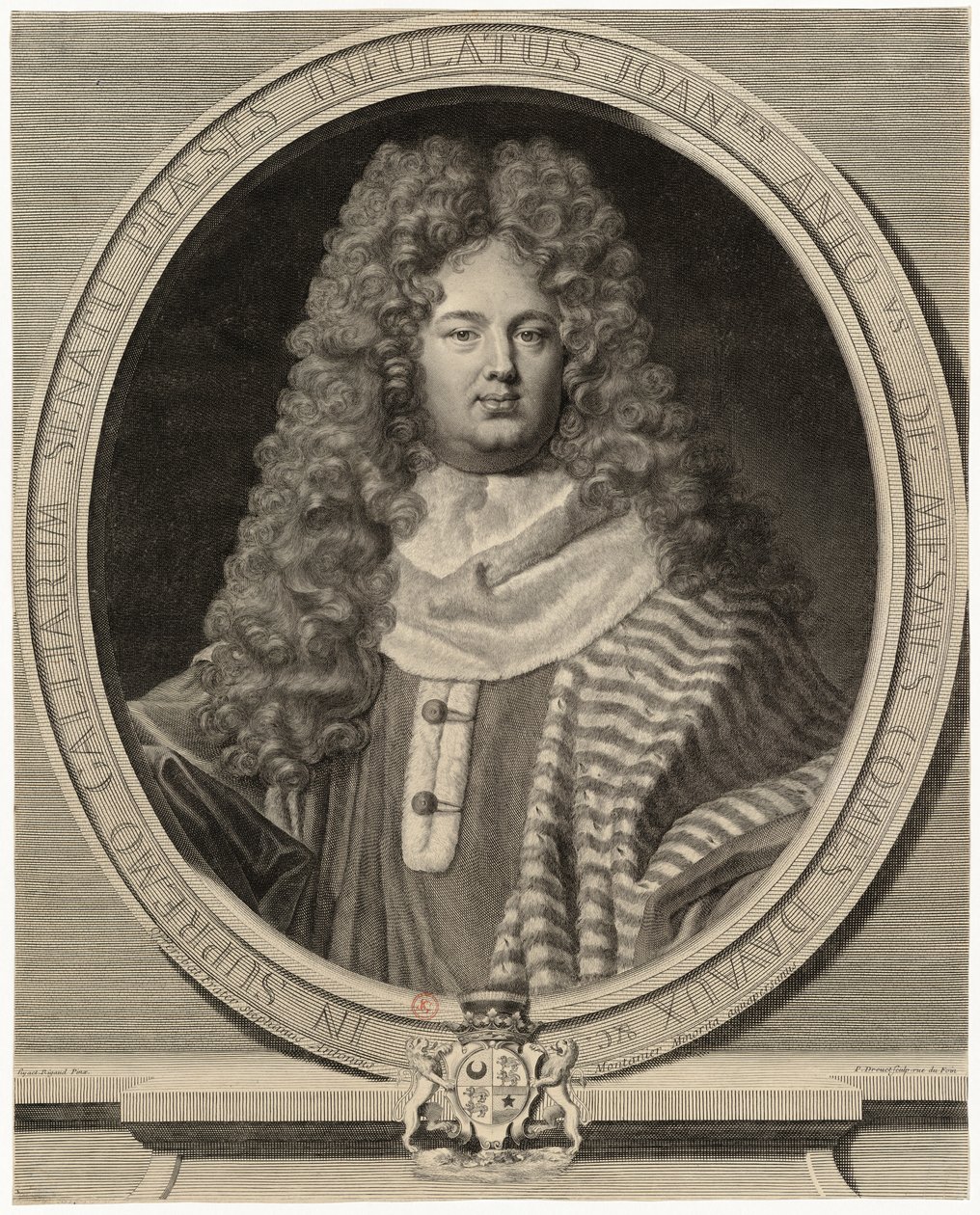 梅斯的让 - 安东尼的肖像 作者 德雷维（Drevet）Hyacinthe Rigaud pinxit