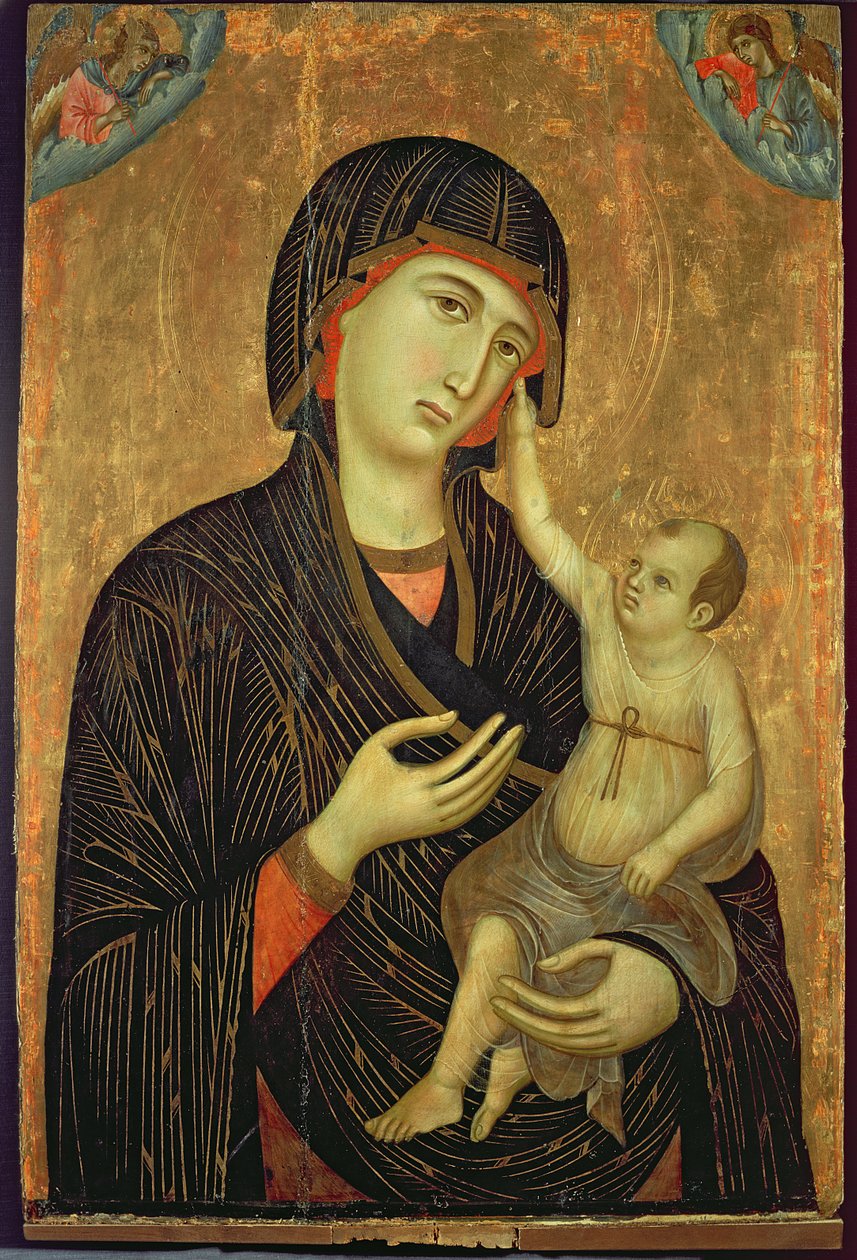Crevole Madonna，c.1284（圣母子与天使） 作者 杜乔·迪·博尼塞尼亚
