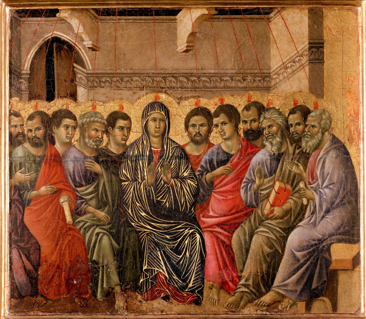 Maesta 祭坛画的 Pentecoot 背影 作者 杜乔·迪·博尼塞尼亚