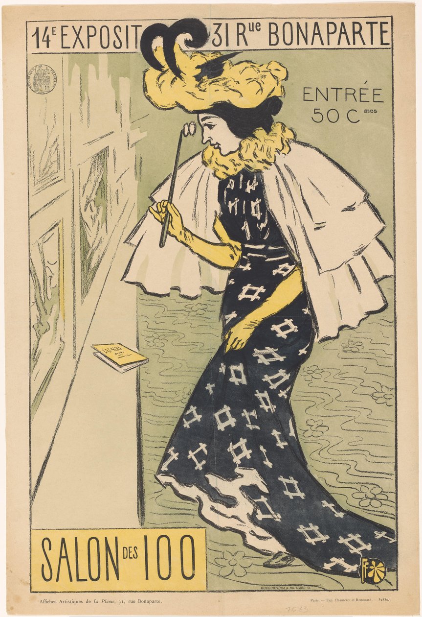 第 14 届百人沙龙展览海报 作者 Ducourtioux 和 Huillard