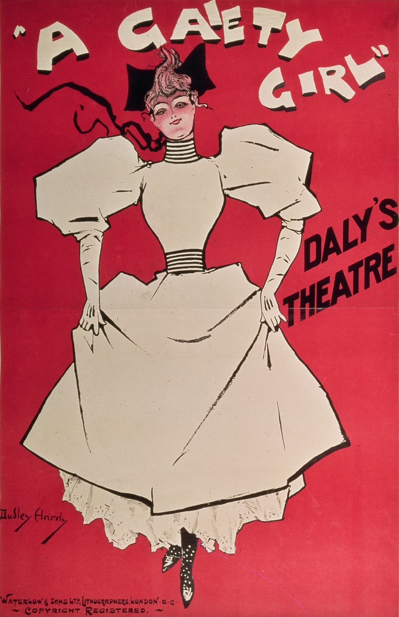 1990年代英国达利剧院的海报广告“A Gaiety Girl” 作者 达德利·哈迪