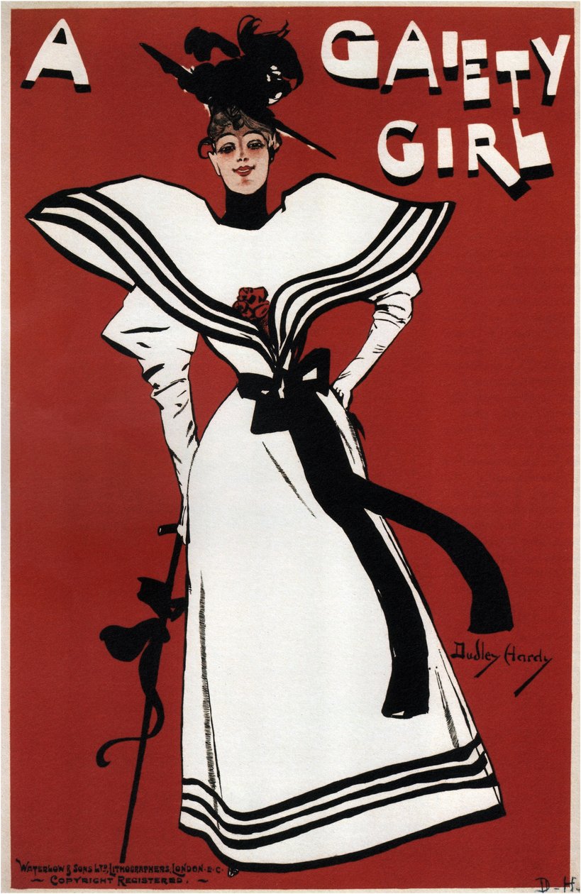 音乐喜剧片《欢乐女孩》的海报，西德尼·琼斯（Sidney Jones），1893年 作者 达德利·哈迪