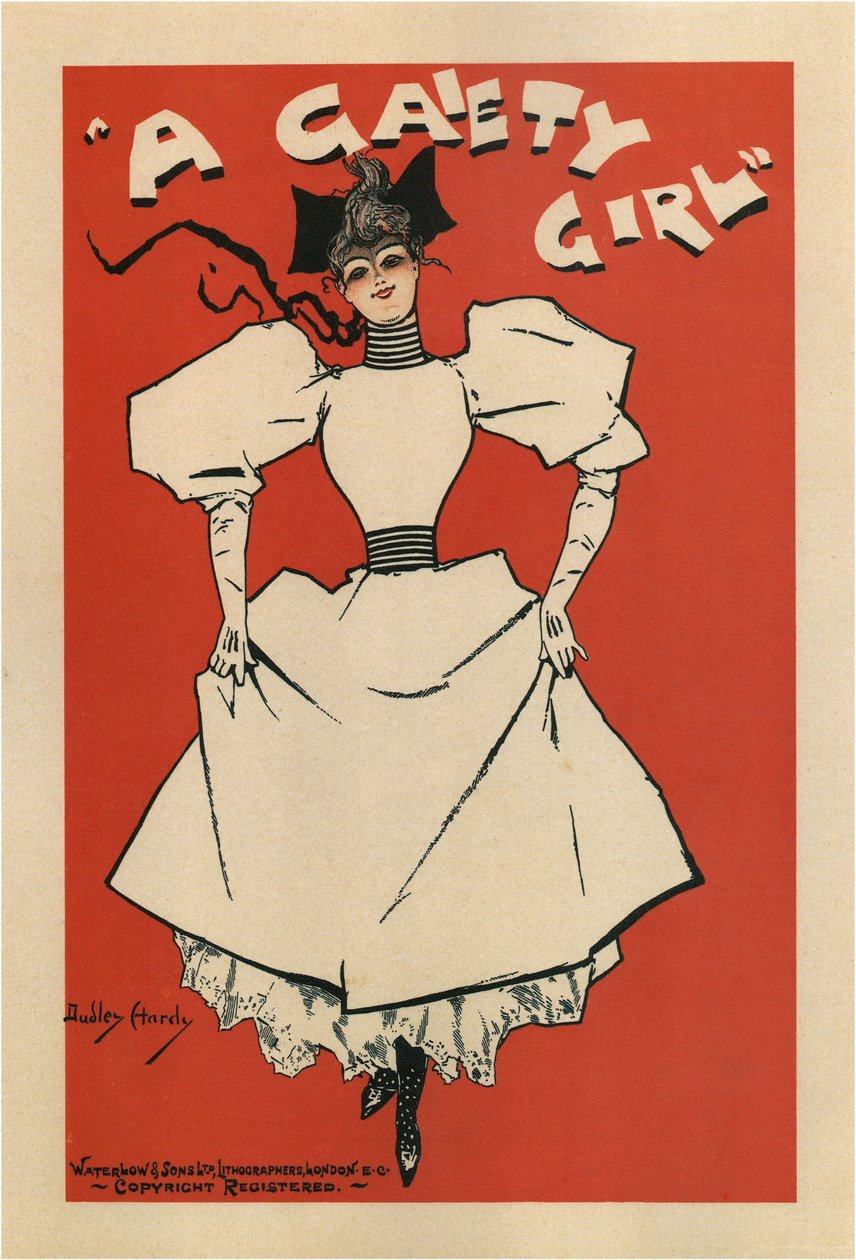 音乐喜剧片《欢乐女孩》（Sidney Jones）的海报，1895年 作者 达德利·哈迪