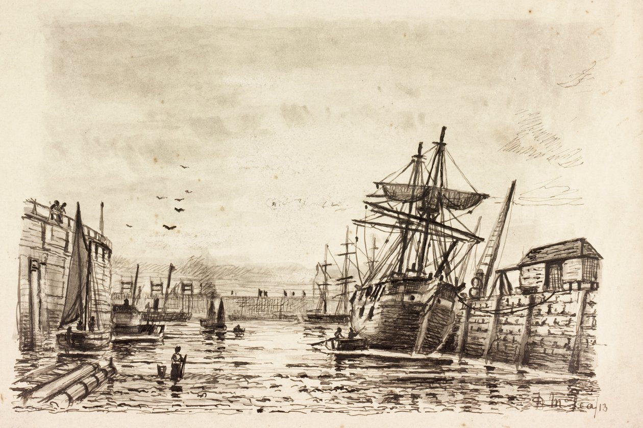 Tyne Dock Gut（墨水在纸上） 作者 邓肯·麦克莱