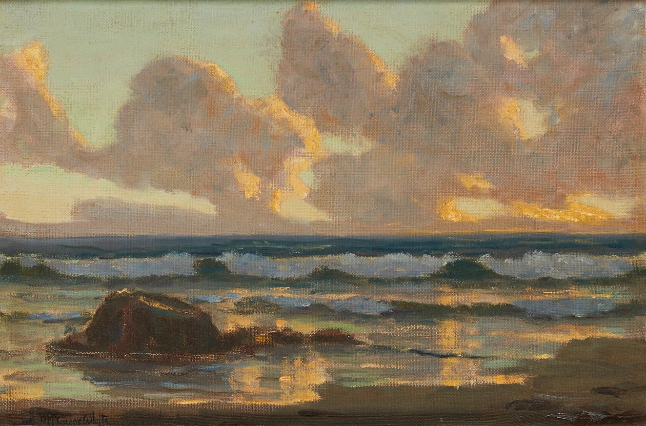 破浪，日落（布面油画） 作者 邓肯·麦格雷戈·怀特