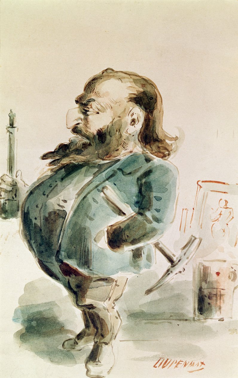 漫画古斯塔夫库尔贝（1819-77）持有Colonne de Vendome 作者 副主