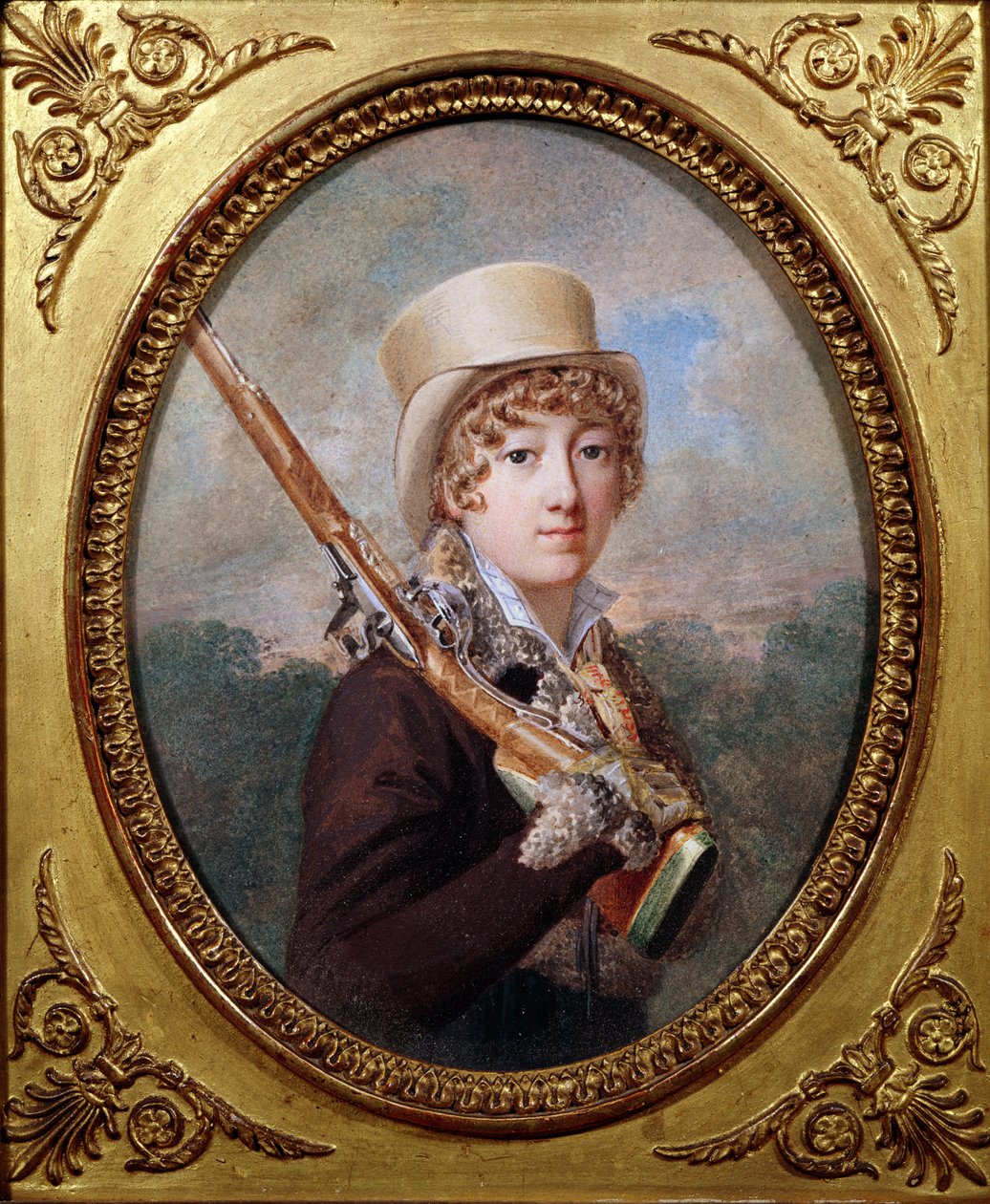 Natalie de Laborde de Mereville，Charles de Noailles伯爵夫人，位于Mereville的公园，c.1805 作者 重复地
