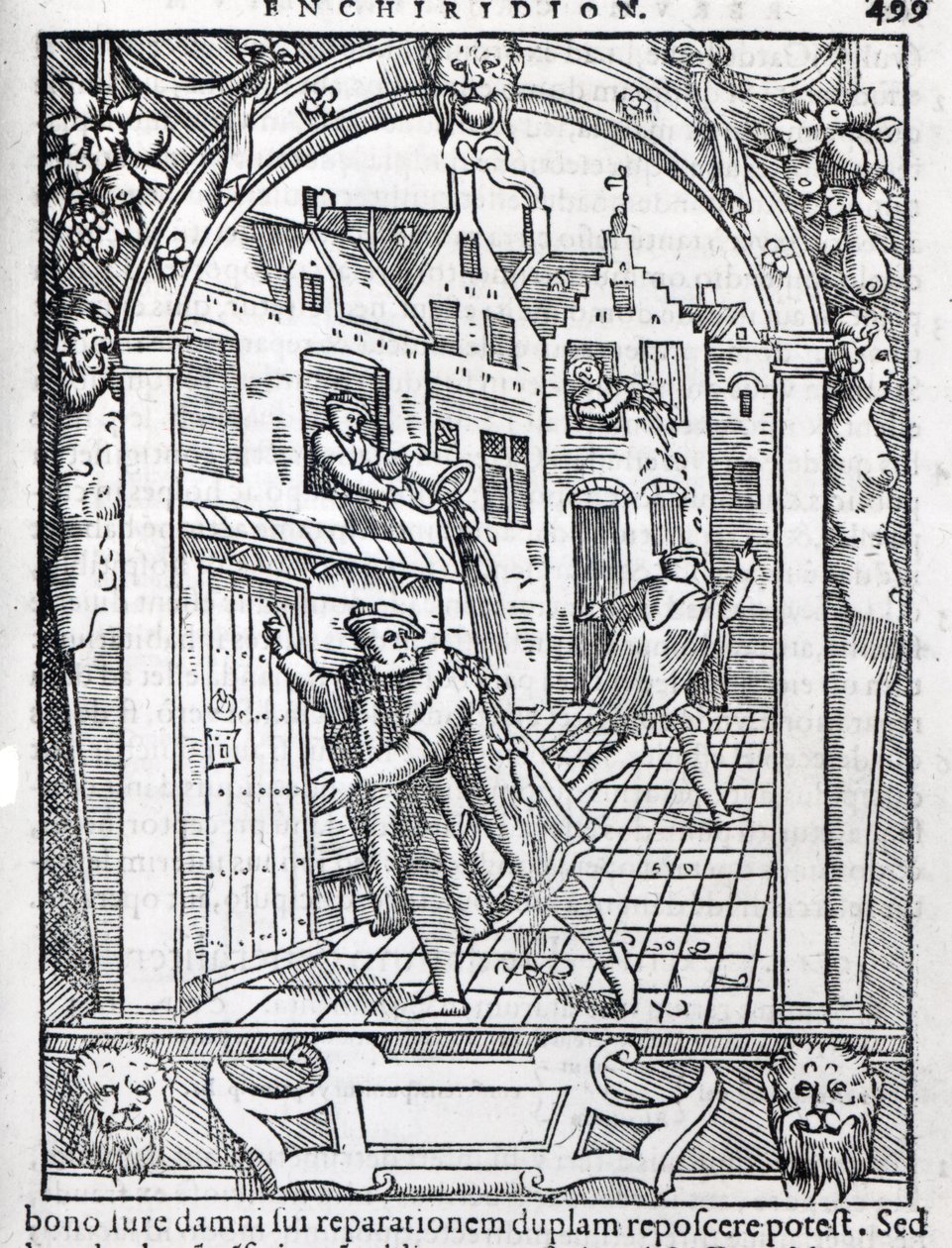 清空夜壶，插图，“罪犯的做法，通过Joost的德Damhoudere，1554 作者 荷兰学校