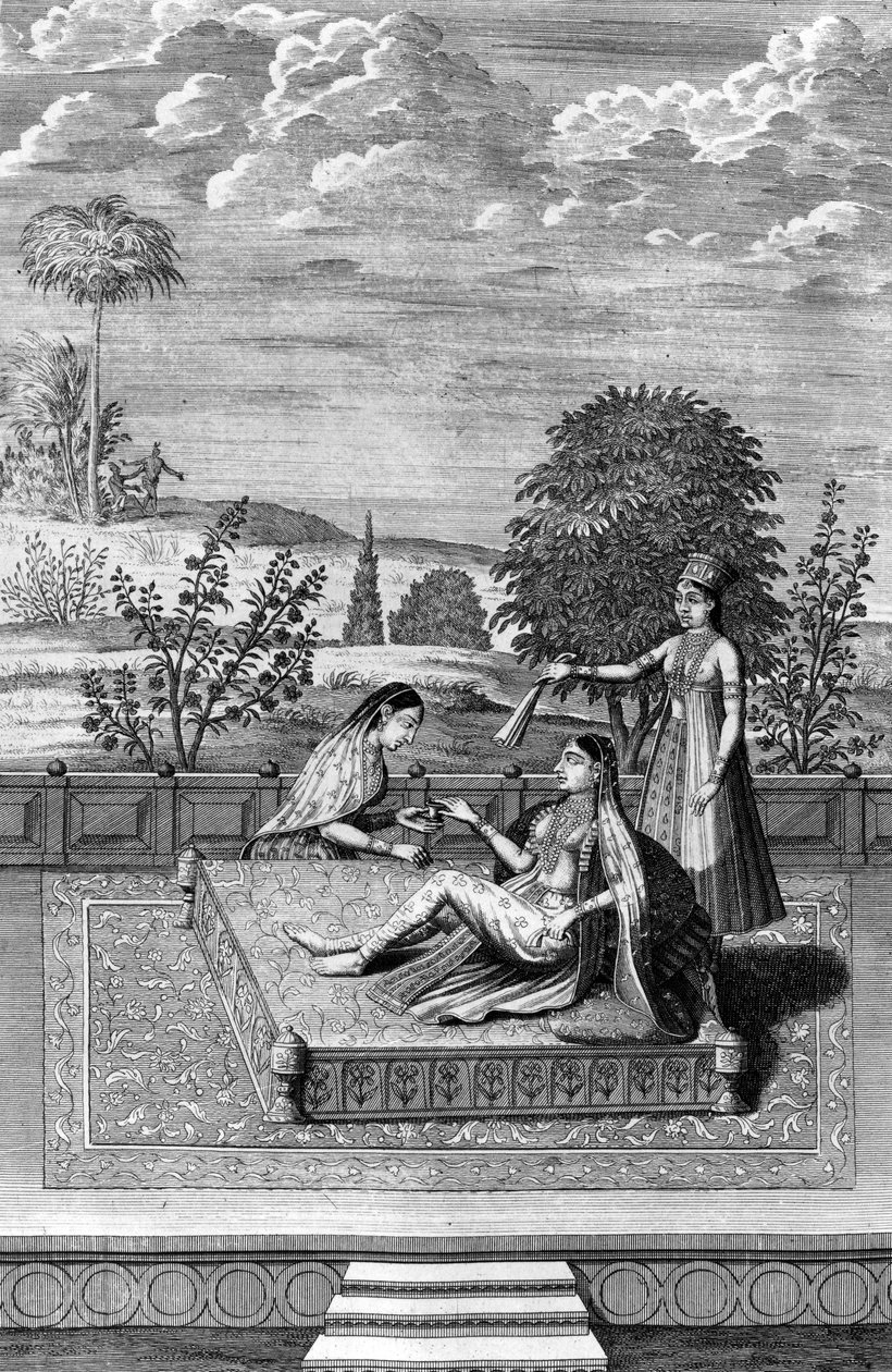 Shah Jahan的妻子Mumtaz Mahal，来自Francois Valentin的&39;Old-And New-East If&39;的插图，首次出版c.1726 作者 荷兰学校
